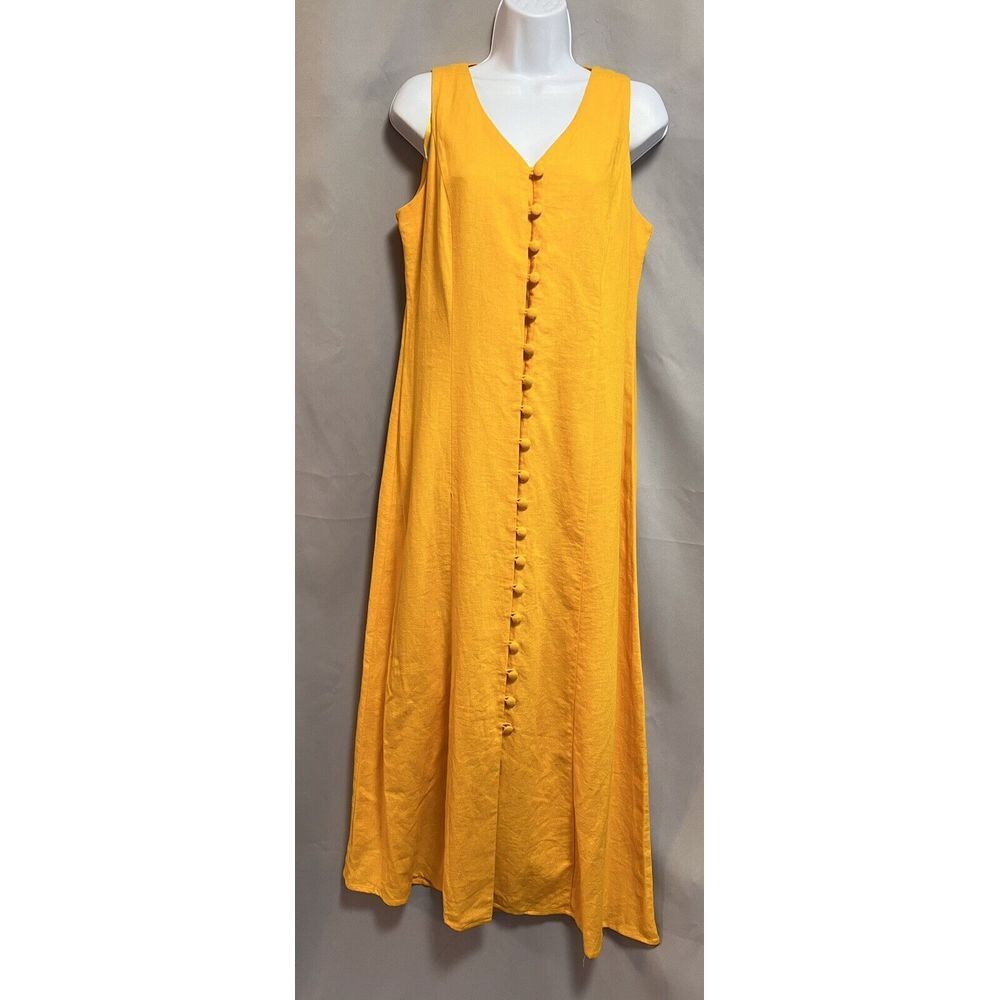 Citi Dress vintage bright yellow maxi dress  Women's‎ Sz 10 Sleeveless